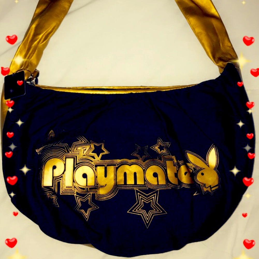 New Authentic Black and Gold Playboy Purse